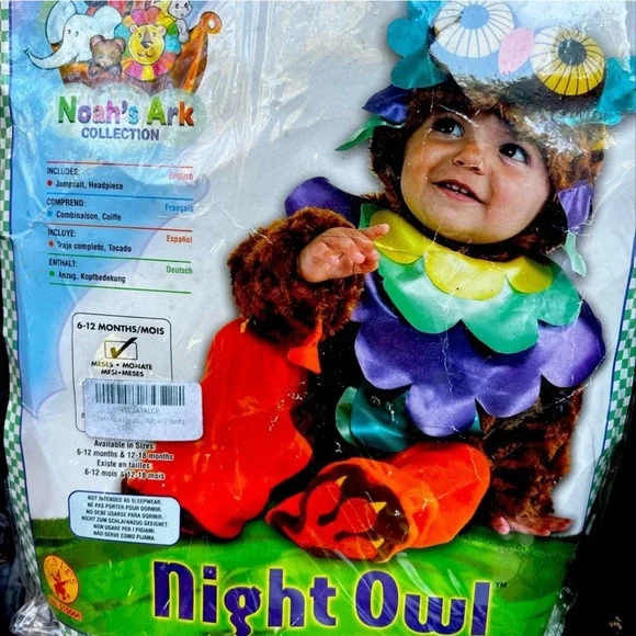 Night Owl Costume Kid’s - Multicolor Size 6-12M Rubie's Halloween Costume NWT - Picture 2 of 3